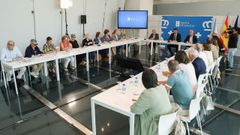 Encontro do conselleiro de Lingua, Jos Lpez Campos, cospresidentes das comisins do Plan Xeral de Normalizacin da Lingua Galega, este luns na Cidade da Cultura de Santiago