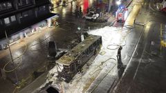 Estado en que qued� el autob�s siniestrado aportada por�polic�a cantonal de Friburgo.