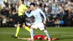 Hugo &Aacute;lvarez, en el Celta-Valencia de la primera vuelta.