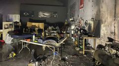 Incendio en un taller de tapizados en O Carballi�o