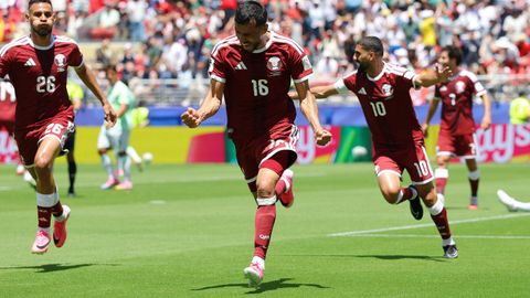 Catar festeja el gol marcado en el minuto 95