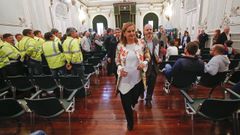 Carmela Silva, en un pleno de la Diputaci�n de Pontevedra