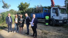 Representantes del PP, esta ma�ana durante la rueda de prensa ofrecida en Vilanova