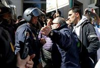 Armadores de Malpica y Camari�as participaron en la protesta de Santiago.