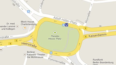 google detalle H.Esta ma�ana, Google nombraba a la plaza Theodor-Heuss como Adolf Hitler, nombre que llev� entre 1933 y 1947