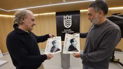 O presidente do Ateneo Pontevedra, Xaime Toxo, e o concelleiro de Cultura, Demetrio Gmez, presentaron o ciclo Castelao 75 aniversario