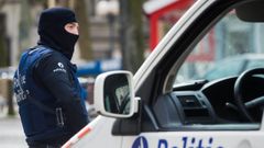 Un agente de polic�a en la capital belga
