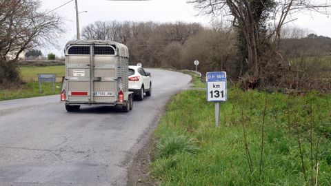 Inicio y final del cinturn, en el cruce de Gomen de la N-VI, en O Corgo