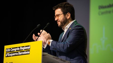 Pere Aragon�s, ayer en el congreso de ERc en Barcelona 