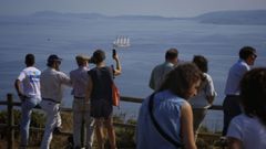 El Juan Sebastián de Elcano surca la bahía de A Coruña