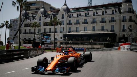 Fernando Alonso, en el circuito de M�naco