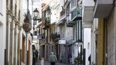 Imagen del casco hist�rico de Pontedeume, afectado por el corte de agua durante el lunes