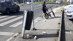 Basura acumulada en las inmediaciones de los restaurantes de comida r�pida de A G�ndara.