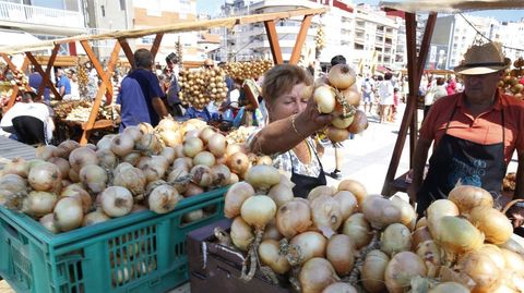 Feira da Cebola, en la Praza dos Barcos, en Sanxenxo
