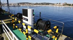 Surtidor de combustible para barcos en el puerto de Portonovo (foto de archivo).