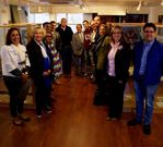 Los visitantes y autoridades, en el Museo do Encaixe.