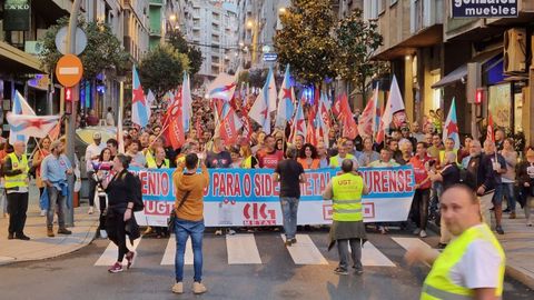 Protesta del sectorsiderometal por las calles de la ciudad de Ourense