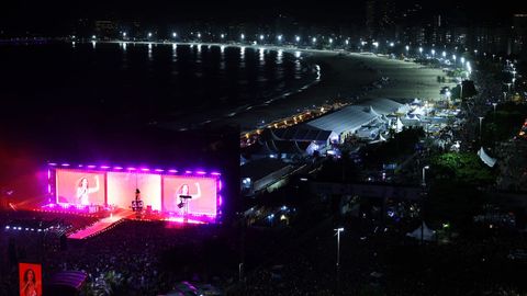 Vista general de la playa de Copacabana durante el concierto