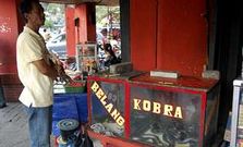 Puesto de venta de cobras y productos derivados.