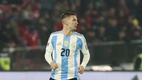 Franco Mastantuono, durante su debut con la selecci�n argentina