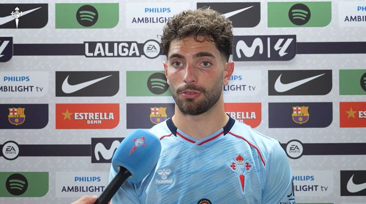 El jugador del Celta�Javi Rueda, tras el partido ante el Barcelona.