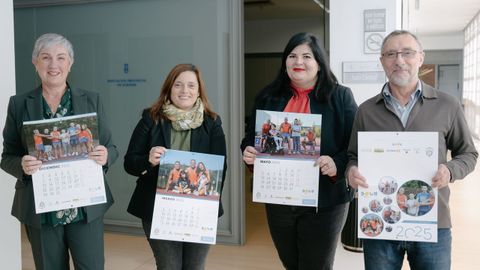 Mara del Mar, Susana, Patricia y Manolo presentaron el nuevo calendario de Down Ourense