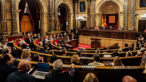 Pleno del Parlamento de Catalua, este mircoles.