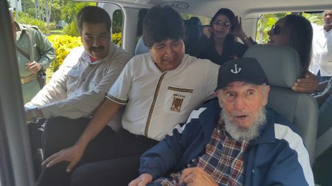 Maduro y Morales acompaaron este jueves a Fidel Castro en La Habana.