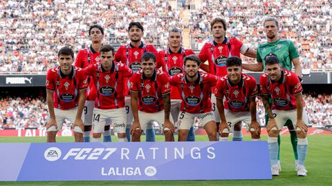 Formaci�n inicial del Celta ante el Valencia en Mestalla.