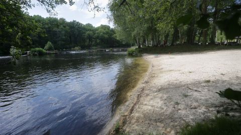 Playa fluvial de la carballeira de Santa Isabel, en Outeiro de Rei