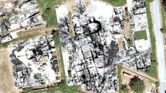 Una imagen realizada con georradar muestra la plantas de la antiguas construcciones ocultas en el subsuelo de Proendos. En el centro, de un color m�s oscuro, se distingue una estructura curva en forma de �bside que pudo formar parte de un gran edificio residencial