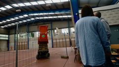 Obras en el pabelln del CEIP Esteiro, tomada a principios de curso.