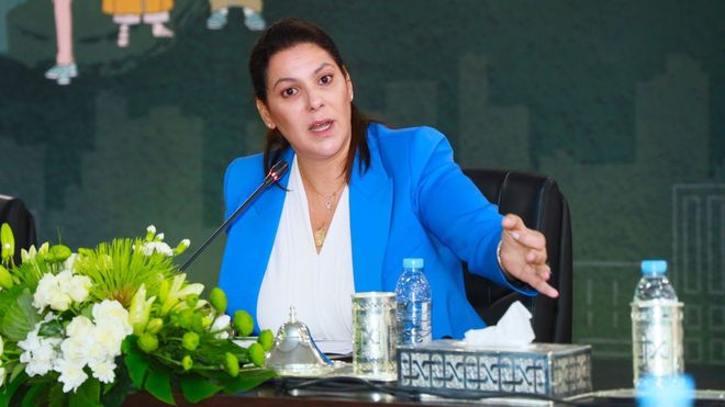 Fatima Zahra El Mansouri, durante una conferencia en Marrakech.