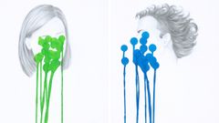 Dos de las obras de la exposici�n de Nuria Ruibal