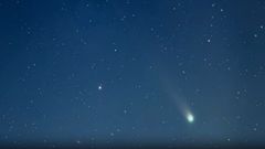 Imagen del cometa 2025 A6 Lemmon, que se podrá ver estos días, captado el 11 de octubre desde el Observatorio del Teide.