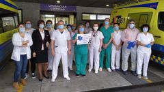 Minuto de silencio en las urgencias del �lvaro Cunqueiro, el viernes.