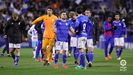 Los jugadores del Oviedo al final del partido