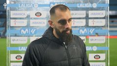 Borja Iglesias, tras el partido entre Celta y Real Madrid de este viernes.
