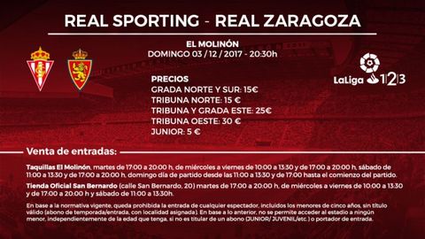 Entradas del Sporting - Zaragoza