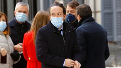 Pablo Iglesias, este domingo, a su llegada al Congreso