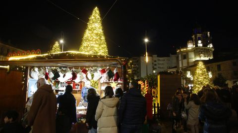 Poblado navideo en la Praza da Ferrera 