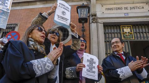 Letrados judiciales en una de las manifestaciones ante el Ministerio de Justicia.