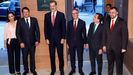 Carolina Compostizo, Fernando Masaveu, Felipe VI, Jos� Guirao, Jos� Luis Mart�nez-Almeida y Adri�n Barb�n en la inauguraci�n de la sede de la Fundaci�n Masaveu en Madrid