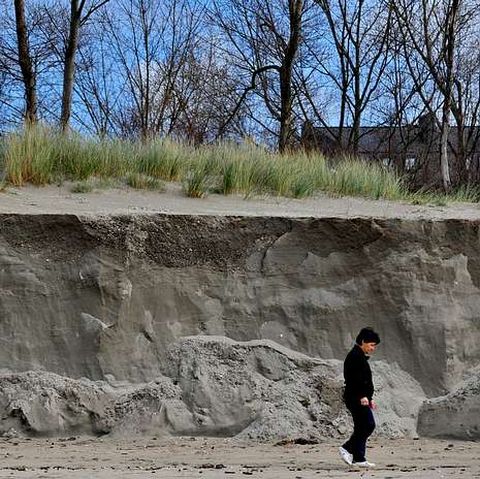 Hace un a�o el talud de arena era similar al de estos d�as.