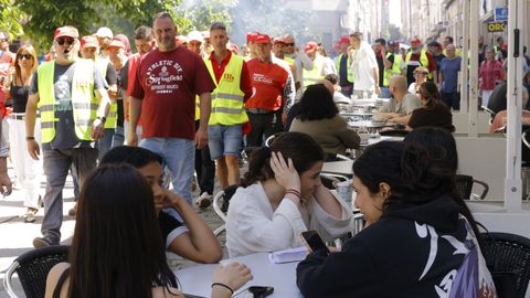 La manifestaci�n del metal por el centro de Ferrol