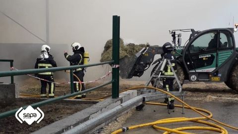 El incendio en una ganader�a de Otur provoca da�os a varias vacas estabuladas