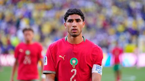 Achraf Hakimi fue el capit�n de Marruecos en el debut contra Brasil en esta Copa del Mundo
