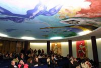 La c�pula del edificio fue pintada por Alfonso Costa