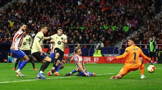 Imagen del partido de ida de la Copa del Rey disputado en el Metropolitano entre el Atl&eacute;tico de Madrid y el Barcelona
