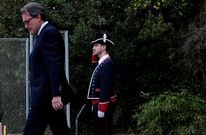 Artur Mas camina cabizbajo en un reciente acto de homenaje a Companys en Barcelona. 